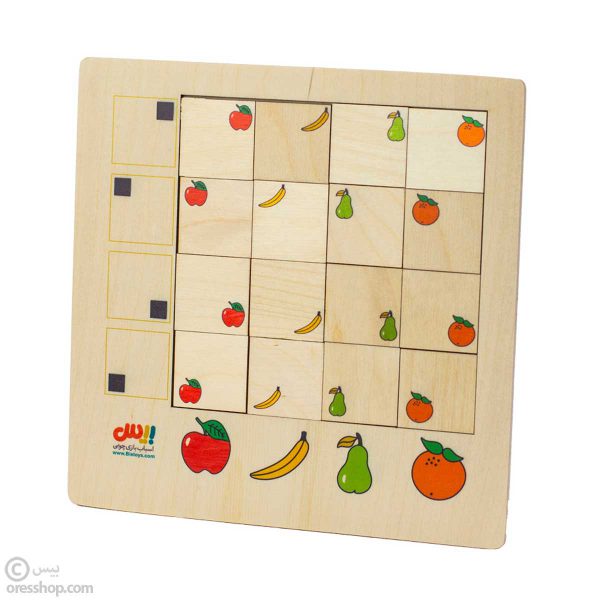 پازل هوش چوبی میوه‌ها (16 قطعه)